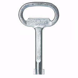 Clé métallique Legrand 036538, empreinte carrée 8 mm, pour serrures à encastrer