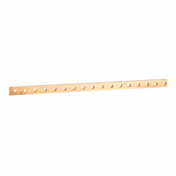 Barre cuivre plate rigide à trous taraudés section 18x4mm - 245A ou 200A admissibles - longueur 990mm