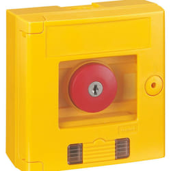 Coffret bris de glace coup de poing IP44 jaune avec voyant montage en saillie (038000)
