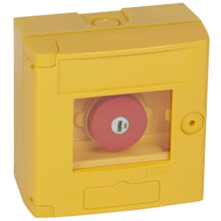Coffret bris de glace coup de poing IP44 jaune montage en saillie (038002)