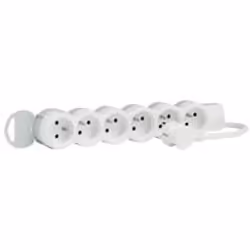 Legrand 050062, 3 m, IP20, 1,5 mm², Thermoplastique, Blanc, 6 sortie(s) CA