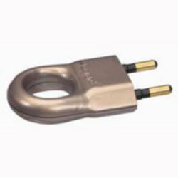 Fiche mâle plate en plastique - 2 phases - 6 A - bronze