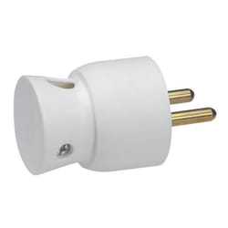 Fiche mâle 16A 2P+T Legrand - sortie latérale - blanc