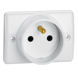 Prise à encastrer 2P+T pour plinthe 16A 250V blanc - LEGRAND - 050860