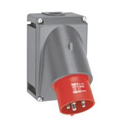 prise tableau inclinée 32 ampères 3p+n+t ip44 rouge - legrand hypra 52874