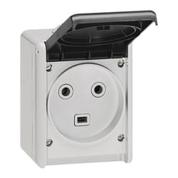 Prise étanche 2P + T PLEXO complet en saillie 32 A IP 44 - LEGRAND - 055872
