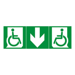 Legrand - Jeu de 3 étiquettes de signalisation universelle d'évacuation pour personnes à mobilité réduite adhésive et sécable (061202)