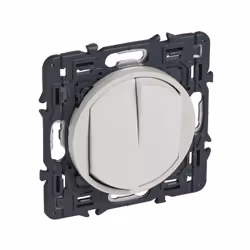 Interrupteur Céliane combiné va-et-vient + poussoir inverseur, 6A, 230V, finition blanche