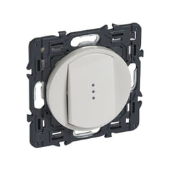 Poussoir inverseur a voyant complet blan (067733)