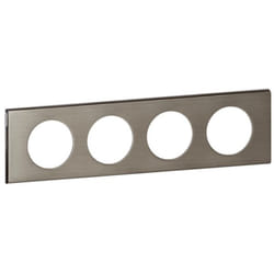 Plaque Céliane 4 postes Inox brossé