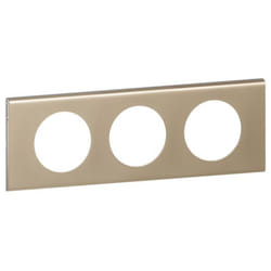 LEGRAND Plaque Céliane finition métal pour 3 postes - Nickel velours