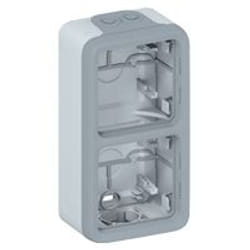 Boîtier étanche à embouts PLEXO composable IP55 gris 2 postes verticaux - LEGRAND - 069661