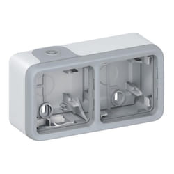 Boîtier étanche à embouts PLEXO composable IP55 gris 2 postes horizontaux - LEGRAND - 069672