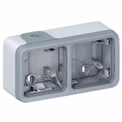 Boîtier étanche à embouts PLEXO composable IP55 gris 2 postes horizontaux - LEGRAND - 069672