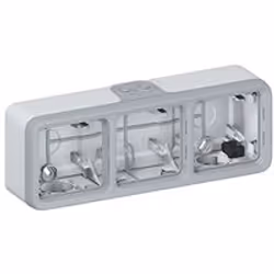 LEGRAND Boîtier à emboûts composable 3 postes horizontaux Plexo gris