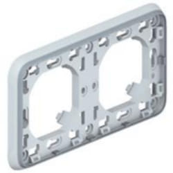 Support plaque étanche PLEXO composable IP55 gris 2 postes horizontaux - LEGRAND - 069683