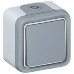 Interrupteur ou va-et-vient étanche PLEXO complet IP55 saillie gris simple - LEGRAND - 069711