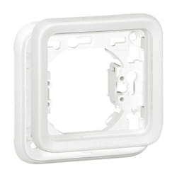 Support plaque 1 poste Plexo composable IP55 blanc Artic antimicrobien (070792)