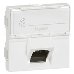 Prise réseau - LEGRAND - MOSAIC 45X45 1 RJ45 CAT6A FTP 45° - Blanc - Carré - Intérieur