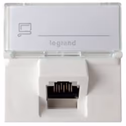 Prise réseau - LEGRAND - MOSAIC 45X45 1 RJ45 CAT6A FTP 45° - Blanc - Carré - Intérieur