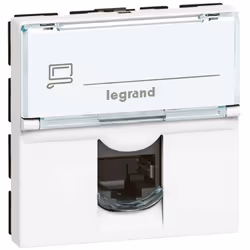 Prise RJ45 catégorie 6 UTP Mosaic 2 modules blanc LEGRAND 076564 Prise RJ45 catégorie 6 UTP Mosaic - A équiper d'un support e ...