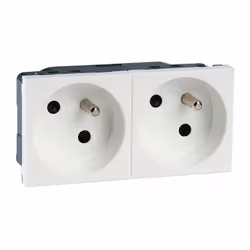 prise electrique multisupport legrand mosaic - 2x2p+t a 45degre - bornes auto - 4 mod - blanc/prise electrique multisupport l ...