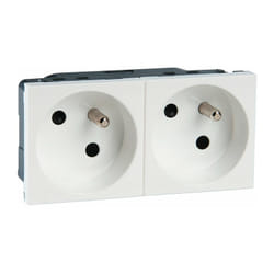 Legrand - Prise de courant Mosaic - Blanc - 2x 2P+T auto