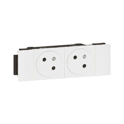 Legrand - Double prise de courant 2P+T Mosaic 4 modules pour goulottes dlp monobloc blanc (077302)