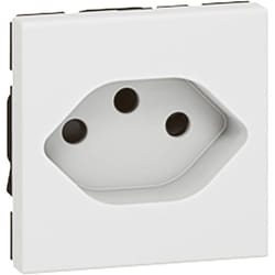 Legrand - Prise de courant 2P+T type 13 standard suisse Mosaic 2 modules blanc 077506