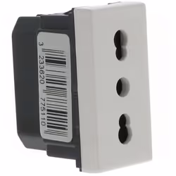 Prise de courant 2P+T 10A ou 16A standard italien Mosaic 1 module blanc LEGRAND 077511 Mosaic, une prise de courant standard ...