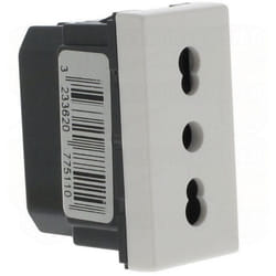 Legrand - Prise de courant 2P+T 10A ou 16A standard italien Mosaic 1 module blanc 077511