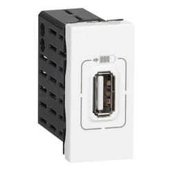 CHARGEUR USB SIMPLE ALU.MOSAIC LEGRAND 079391 (blanc