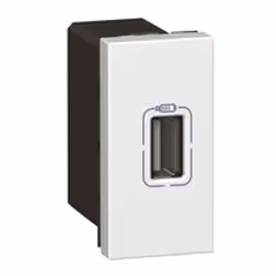CHARGEUR USB SIMPLE ALU.MOSAIC LEGRAND 079391 (blanc