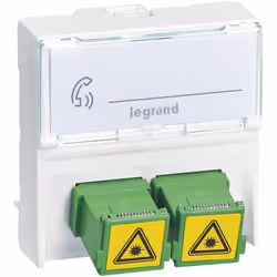 Prise 2 traversées fibre optique SC/APC simplex Mosaic 2 modules blanc LEGRAND 078614 Mosaic, une prise traversée fibre optiq ...