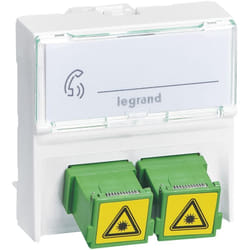 Prise 2 traversées fibre optique SC/APC simplex Mosaic 2 modules blanc LEGRAND 078614
