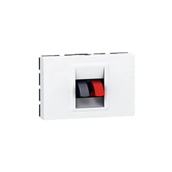 Legrand - Prise haut parleur Mosaic 2 modules avec bornier 4mm2 pour liaison audio stéréo de haut parleur blanc (078751)
