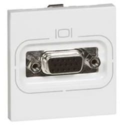 Prise murale VGA - LEGRAND - 45X45 - HD15 femelle - Blanc - Rectangulaire