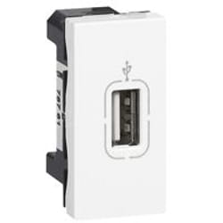 Prise murale USB femelle - LEGRAND - 22.5X45 - Blanc - Electrique - Monophasé