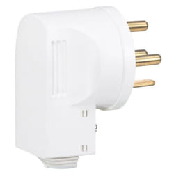 Fiche mâle 3P+N+T 20a coudée blanc 380v blister