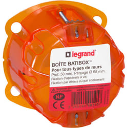 Boîte à encastrer Batibox multimatériaux - 1 poste - Profondeur 50mm - Legrand