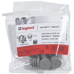 Lot de 8 obturateurs pour boîte à encastrer Ecobatibox D.20mm Legrand 090518