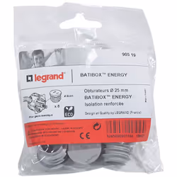 Le lot de 8 obturateurs pour boîtes à encastrer Ecobatibox Ø25 mm constitue une solution simple et efficace pour renforcer l’ ...