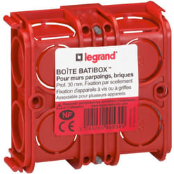 Boîte à encastrer carrée Batibox maçonnerie - 1 poste profondeur 30mm - Legrand