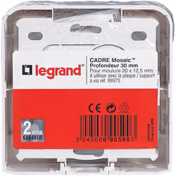 Cadre saillie profondeur 30mm pour 2 modules Mosaic - Blanc Pour les bâtiments tertiaires et résidentiels, Mosaic est la réfé ...