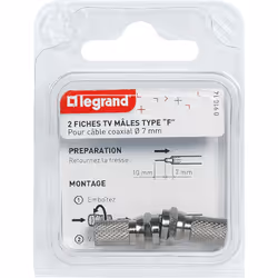 Le lot de 2 fiches mâles télévision coaxiale type F à visser est conçu pour des raccordements fiables et durables de vos équi ...