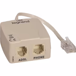 Filtre ADSL - LEGRAND - RJ 45 - Blanc - Prêt à poser - Intérieur