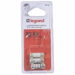 LEGRAND Lot de 3 fusibles avec voyant - 10 A - 10.3x25.8 mm