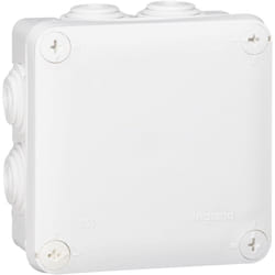 Boîte de dérivation carrée Blanche 105x105x55mm - fermeture 1/4 de tour - Plexo Legrand