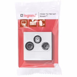 La prise TV-R-SAT DAB+ Mosaic 2 modules Mosaic en blanc répond efficacement aux exigences modernes de réception télévisuelle, ...