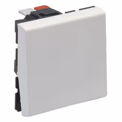 LEGRAND Interrupteur Poussoir simple 6A 2 modules Mosaic blanc avec enjoliveur blanc